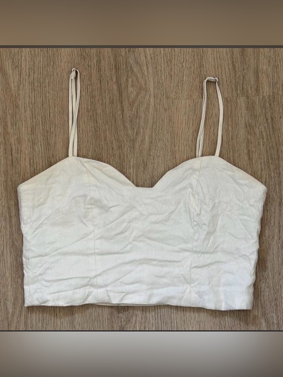 Zara Tops - Zara Cream Sweetheart Crop Camisole
